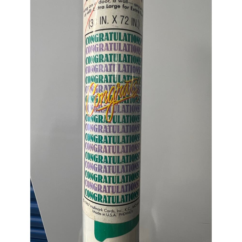 1987 Authentic‎ Hallmark Congrats Congratulations DOOR DECORATION (30 x 72 IN)